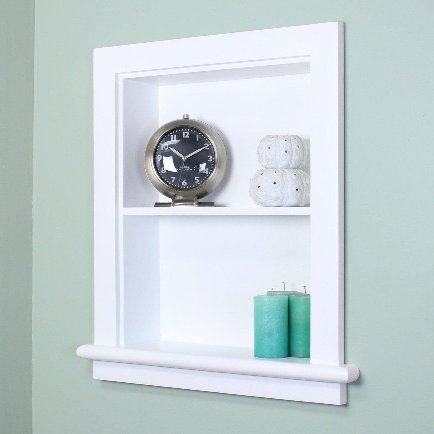 Fox Hollow Furnishings Aiden 14" x 18" White Recessed Wall Niche With Plain Back