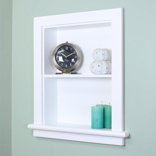 Fox Hollow Furnishings Aiden 14" x 18" White Recessed Wall Niche With Plain Back
