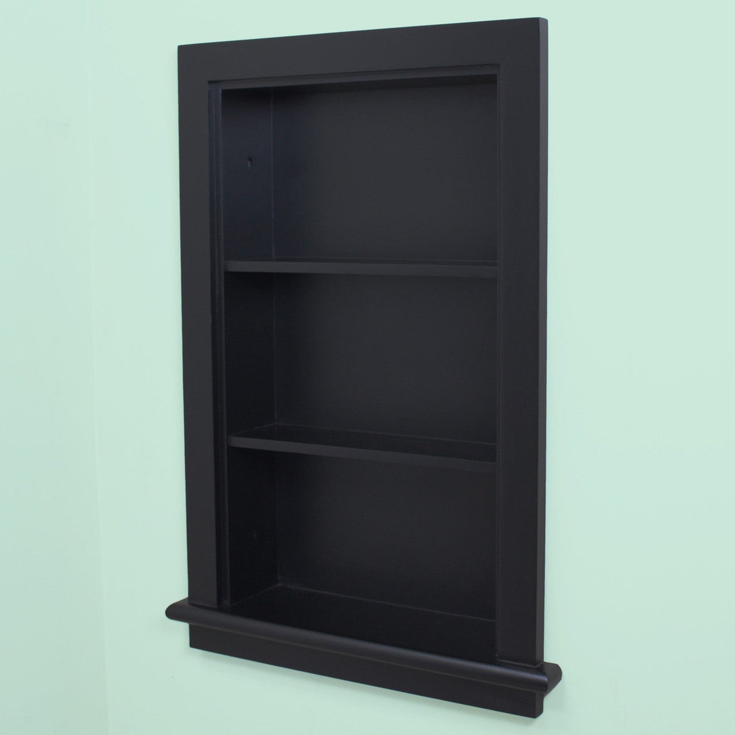 Fox Hollow Furnishings Aiden 14" x 24" Black Recessed Wall Niche With Plain Back