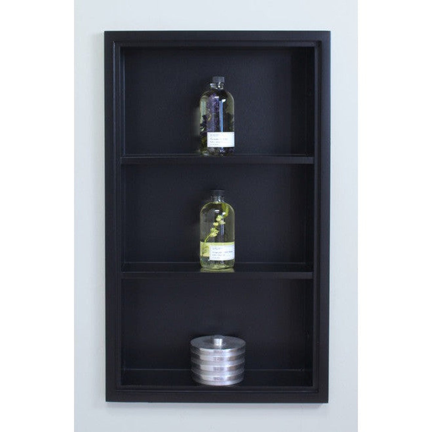 Fox Hollow Furnishings Aiden 14" x 24" Black Sloane Wall Niche With Plain Back