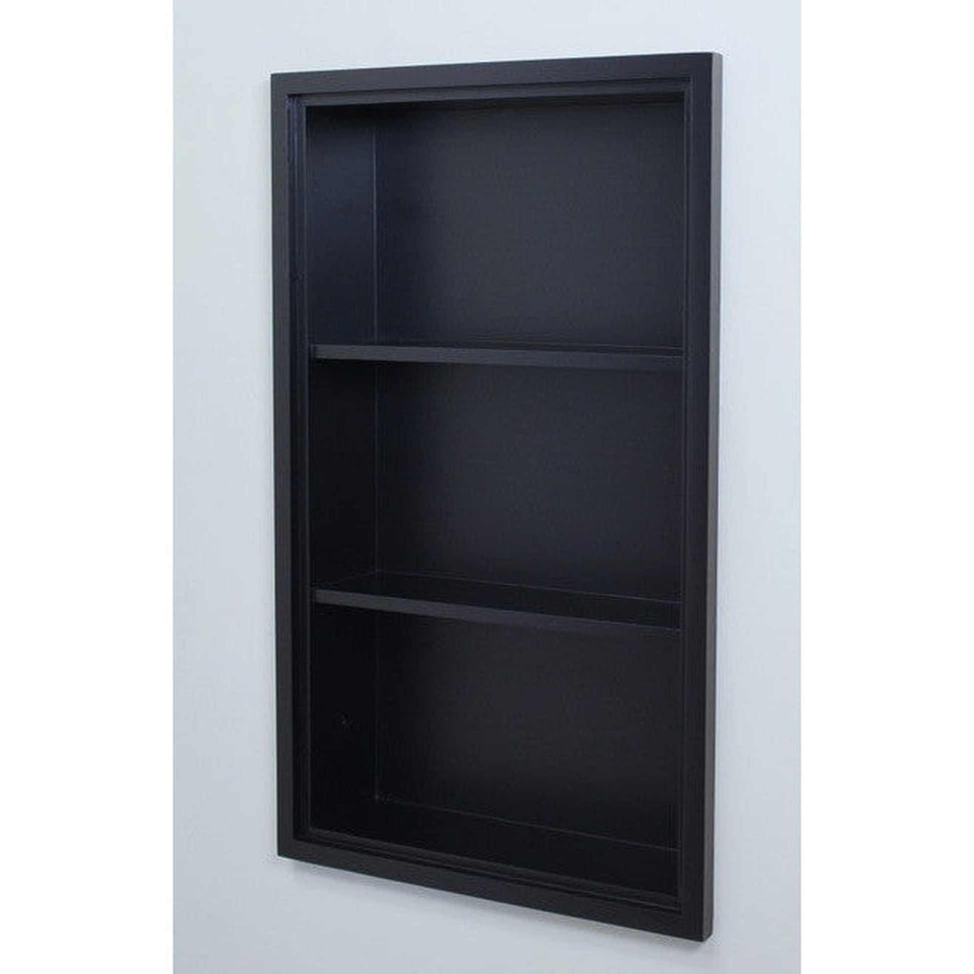 Fox Hollow Furnishings Aiden 14" x 24" Black Sloane Wall Niche With Plain Back