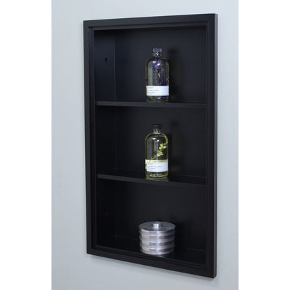 Fox Hollow Furnishings Aiden 14" x 24" Black Sloane Wall Niche With Plain Back