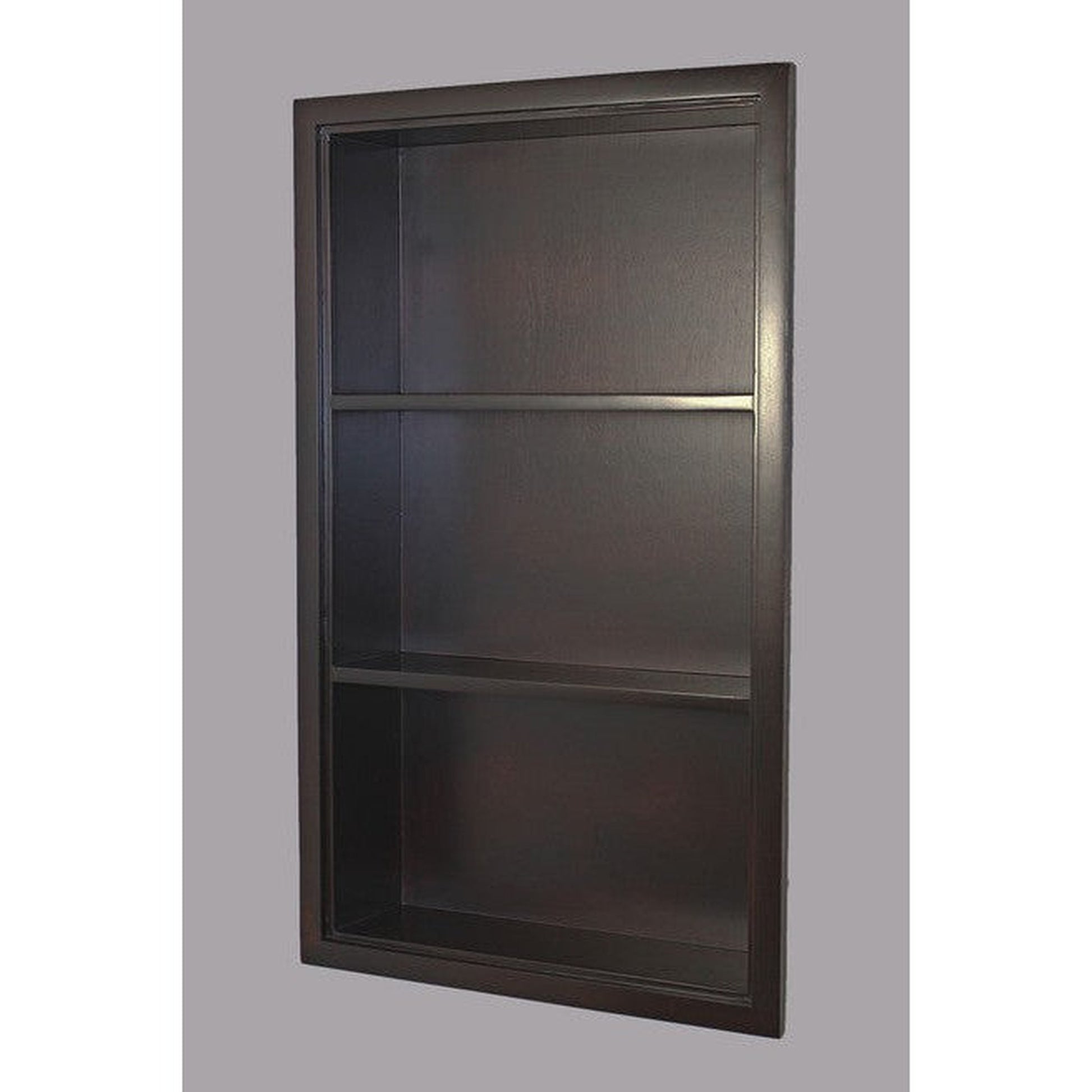 Fox Hollow Furnishings Aiden 14" x 24" Dark Brown Recessed Sloane Wall Niche With Plain Back