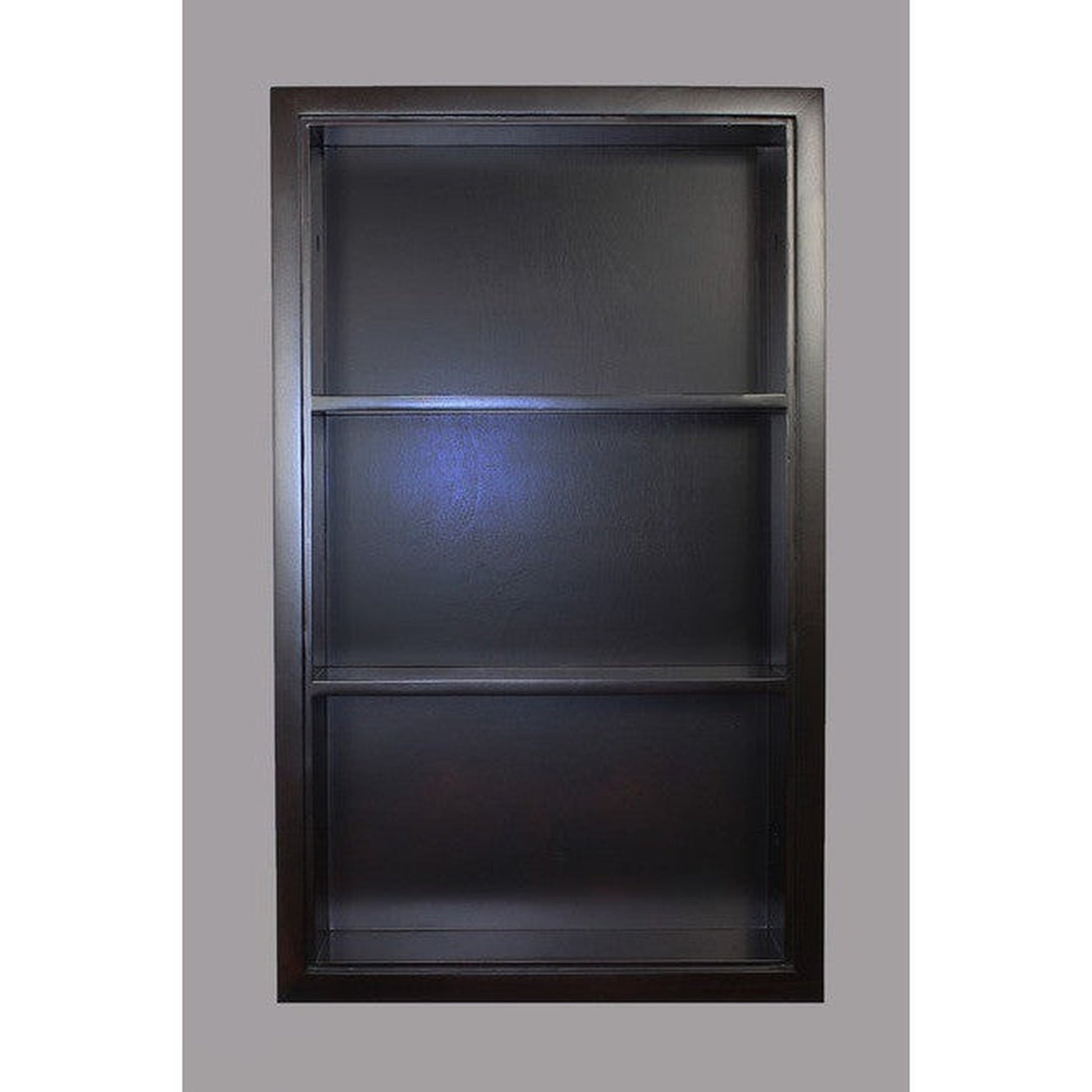 Fox Hollow Furnishings Aiden 14" x 24" Dark Brown Recessed Sloane Wall Niche With Plain Back