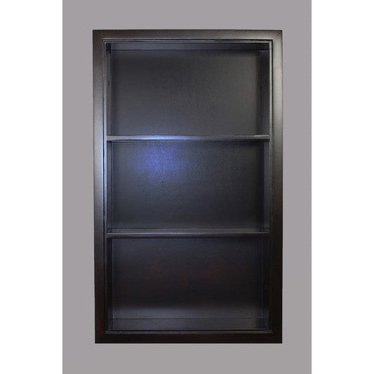 Fox Hollow Furnishings Aiden 14" x 24" Dark Brown Recessed Sloane Wall Niche With Plain Back