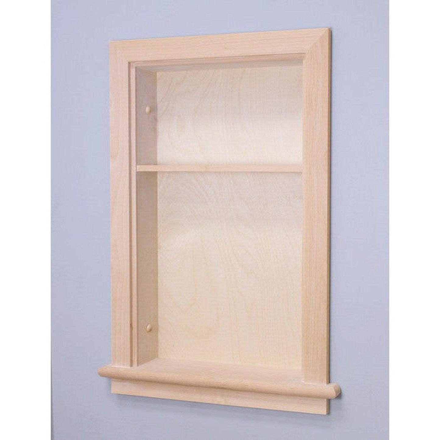 Fox Hollow Furnishings Aiden 14" x 24" Unfinished Recessed Wall Niche With Plain Back and One Shelf