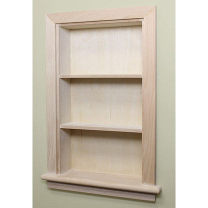 Fox Hollow Furnishings Aiden 14" x 24" Unfinished Recessed Wall Niche With Plain Back