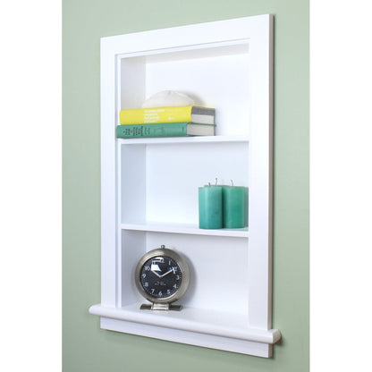 Fox Hollow Furnishings Aiden 14" x 24" White Recessed Wall Niche With Plain Back