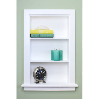Fox Hollow Furnishings Aiden 14" x 24" White Recessed Wall Niche With Plain Back