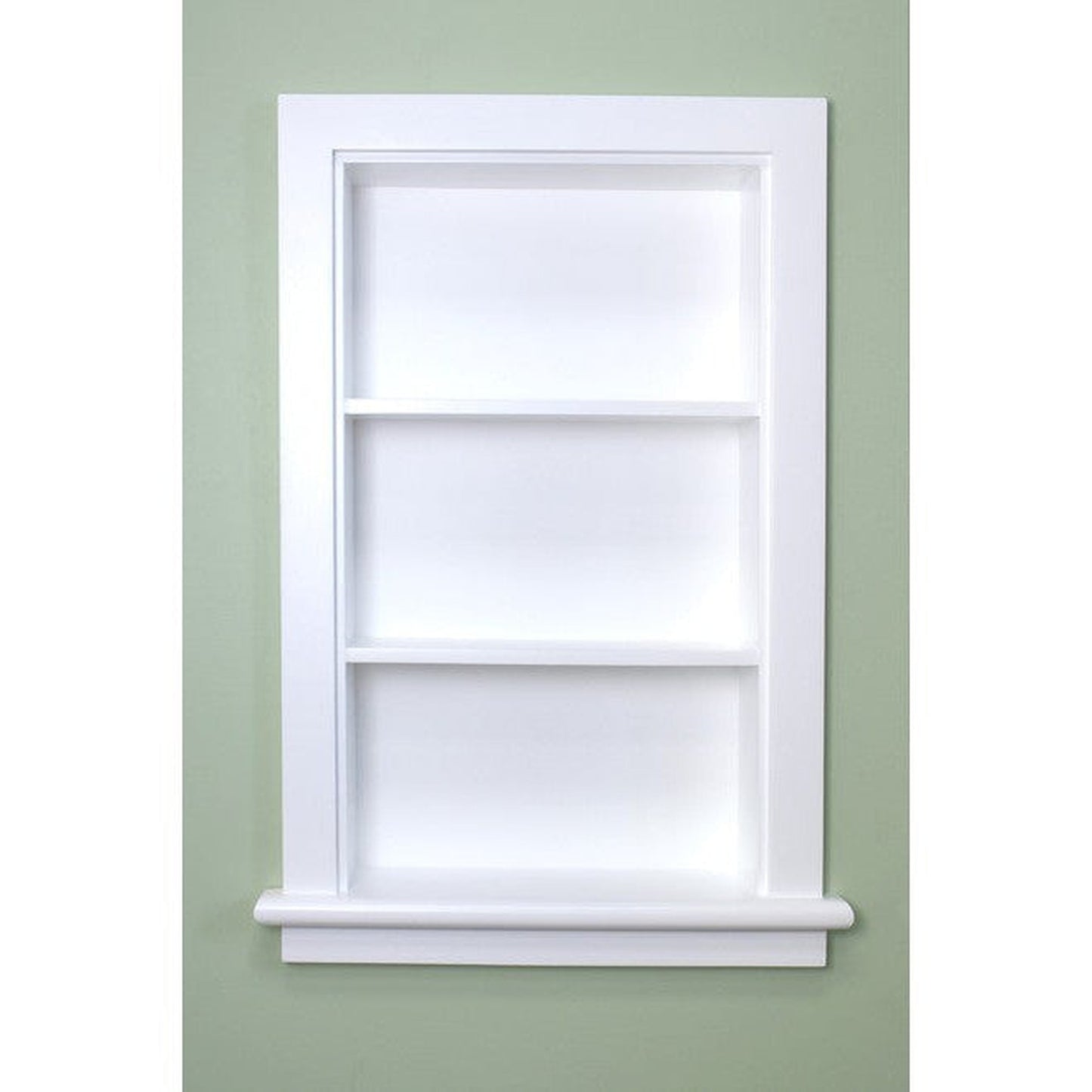 Fox Hollow Furnishings Aiden 14" x 24" White Recessed Wall Niche With Plain Back