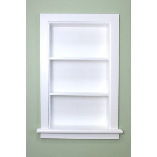 Fox Hollow Furnishings Aiden 14" x 24" White Recessed Wall Niche With Plain Back