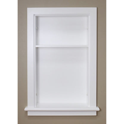 Fox Hollow Furnishings Aiden 14" x 24"White Recessed Wall Niche With Plain Back and One Shelf