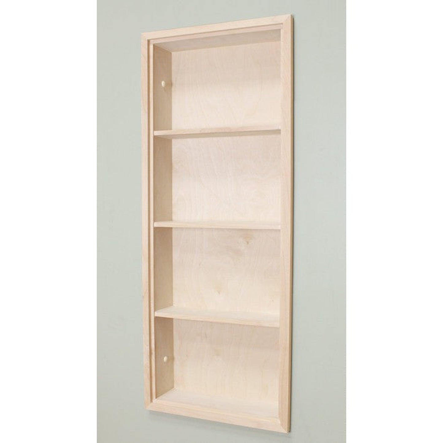 Fox Hollow Furnishings Aiden 14" x 36" Unfinished Recessed Sloane Wall Niche With Plain Back and Three Shelves