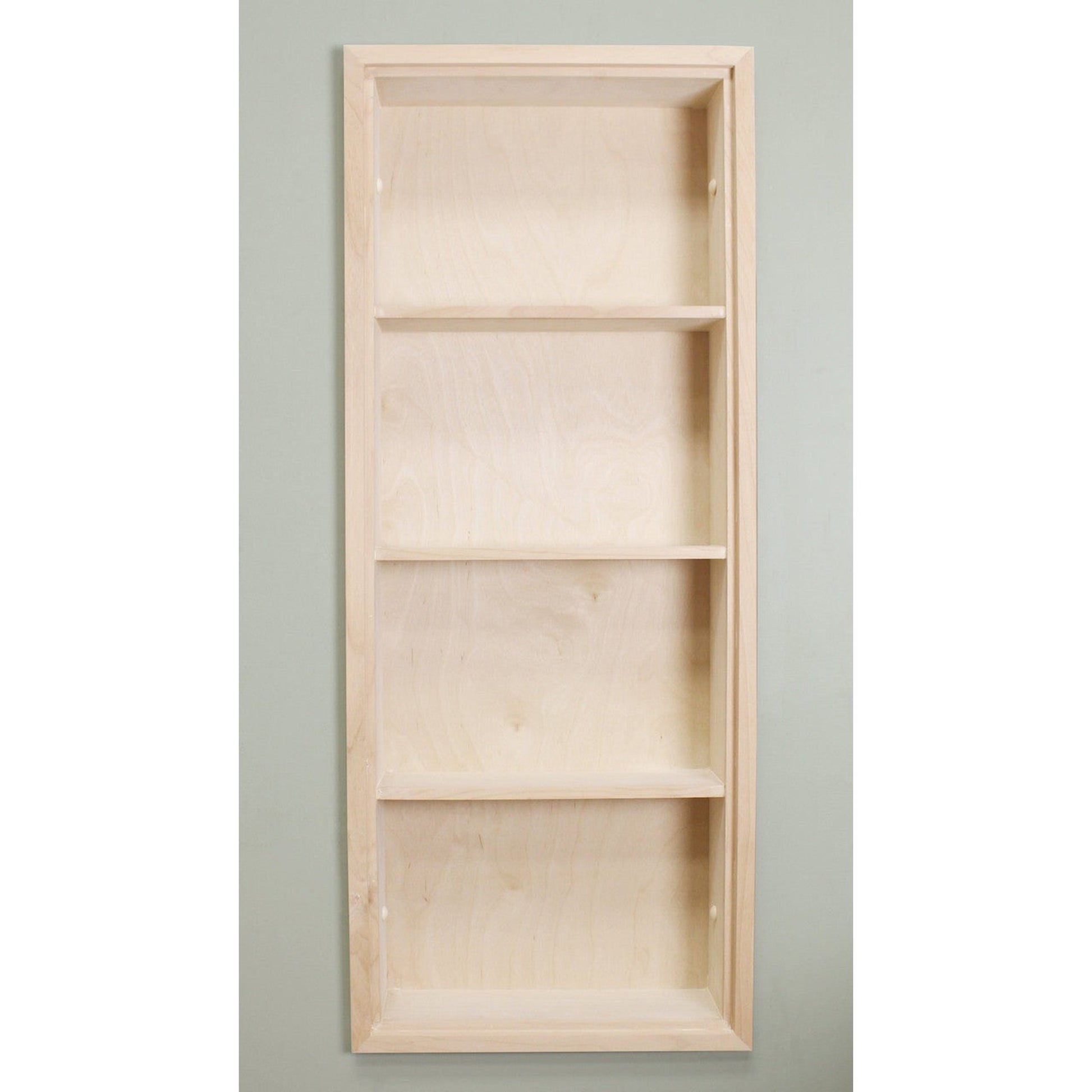 Fox Hollow Furnishings Aiden 14" x 36" Unfinished Recessed Sloane Wall Niche With Plain Back and Three Shelves