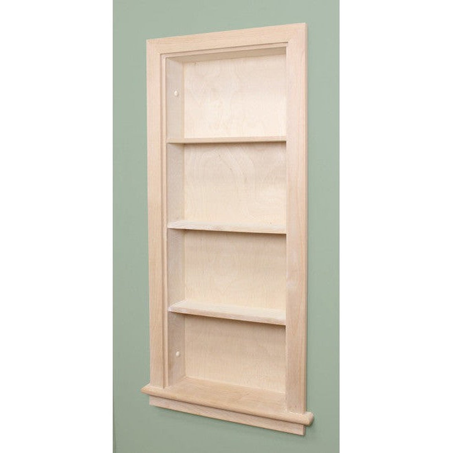 Fox Hollow Furnishings Aiden 14" x 36" Unfinished Recessed Wall Niche With Plain Back and Three Shelves