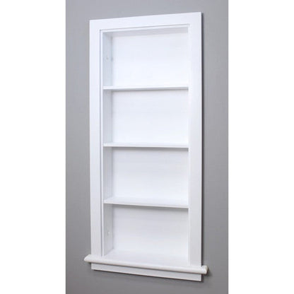 Fox Hollow Furnishings Aiden 14" x 36" White Recessed Wall Niche With Plain Back and Three Shelves