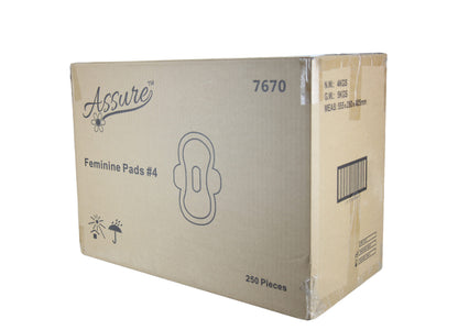 Frost 650-NA Assure Regular No.4 Maxi Pads with Wings - 250/Case