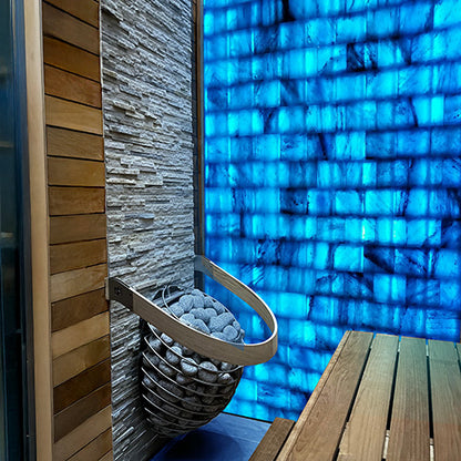 PROSAUNAS 84" x 48" Himalayan White Salt Wall With RGB LED