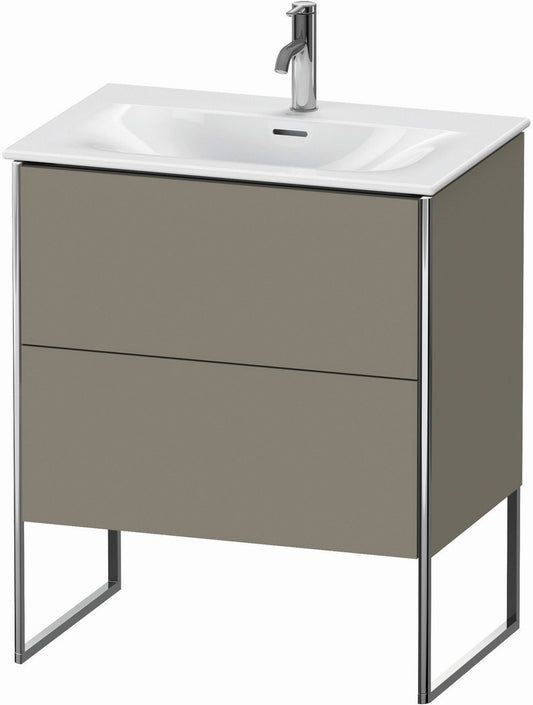 Duravit XSquare 28" Stone Gray Two Drawer Floorstanding Vanity Unit (XS452309292)