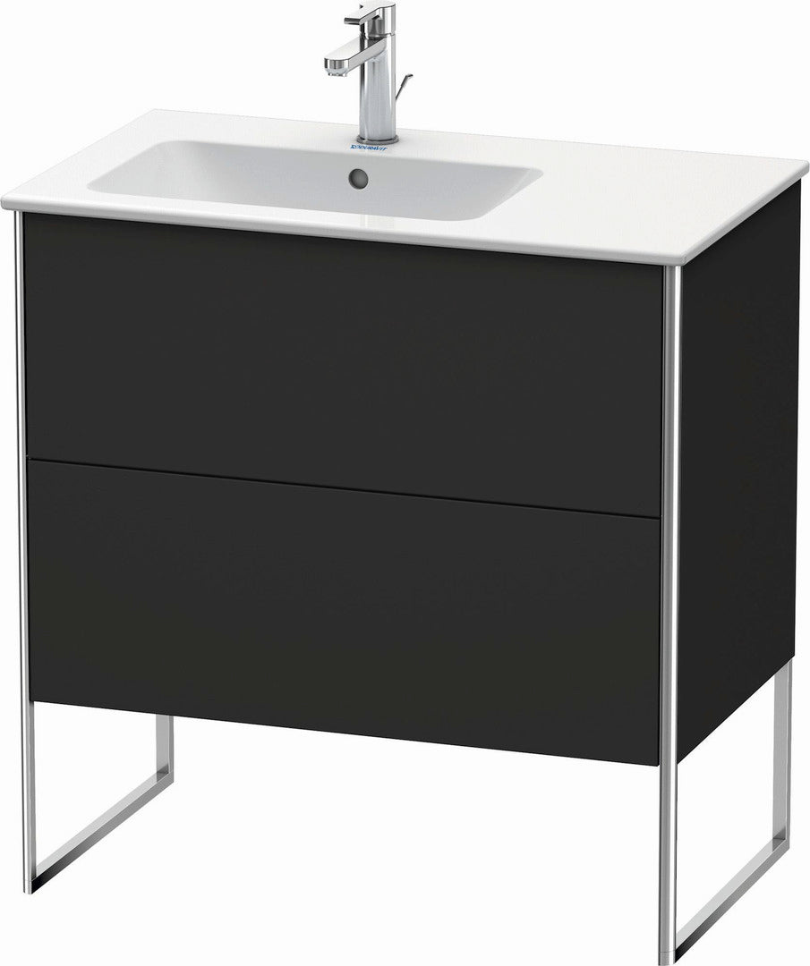Duravit XSquare 32" Graphite Two Drawer Floorstanding Vanity Unit (XS445008080)