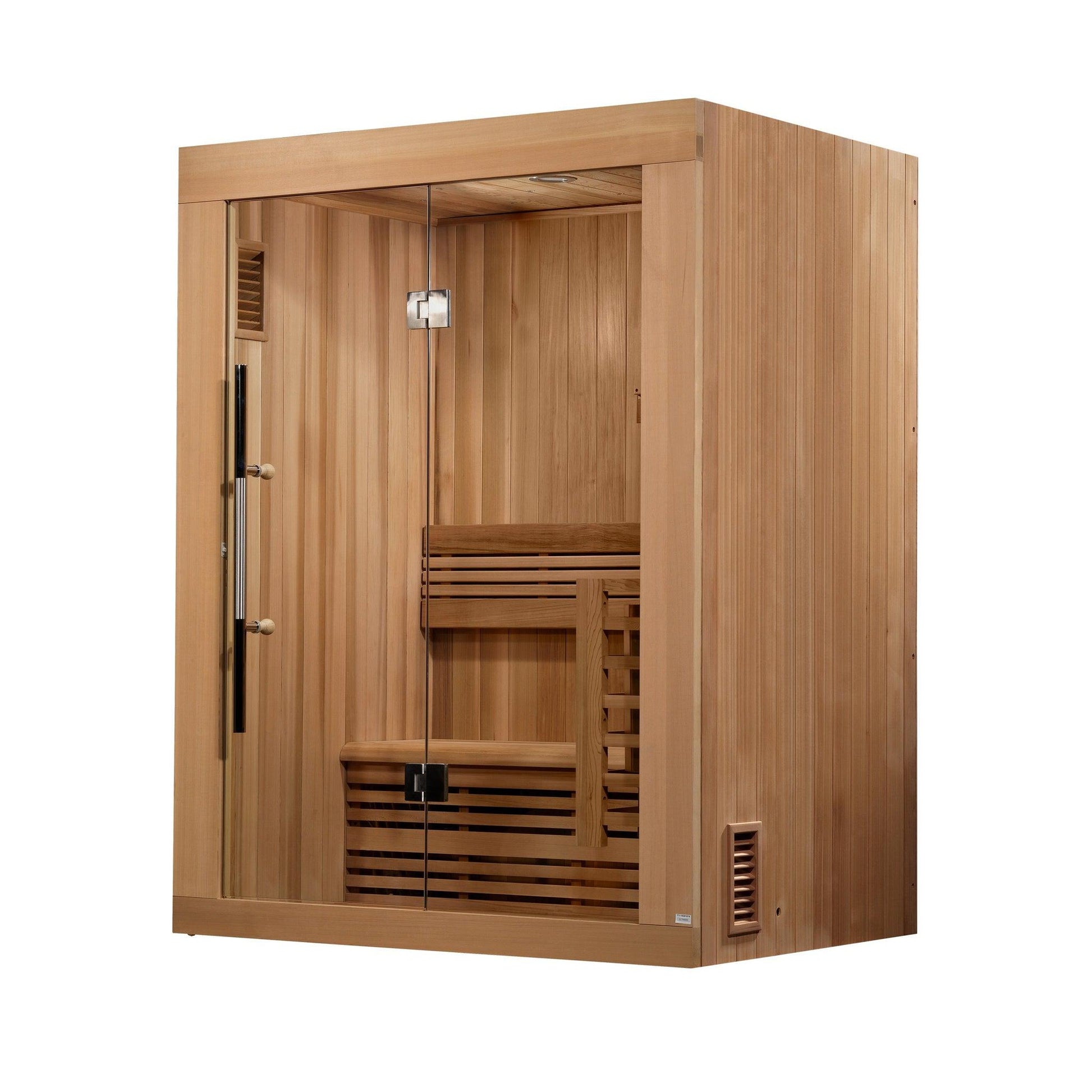 Golden Designs 2025 Updated Sundsvall Edition 2-Person Traditional Steam Sauna in Canadian Red Cedar