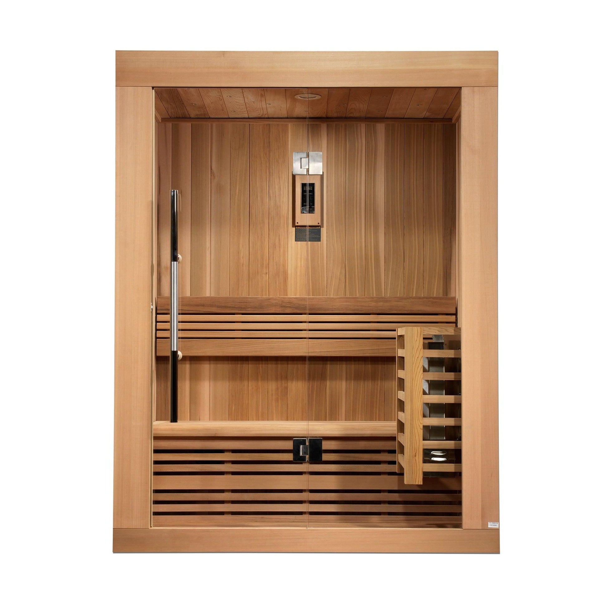 Golden Designs 2025 Updated Sundsvall Edition 2-Person Traditional Steam Sauna in Canadian Red Cedar