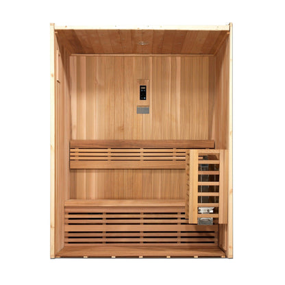 Golden Designs 2025 Updated Sundsvall Edition 2-Person Traditional Steam Sauna in Canadian Red Cedar