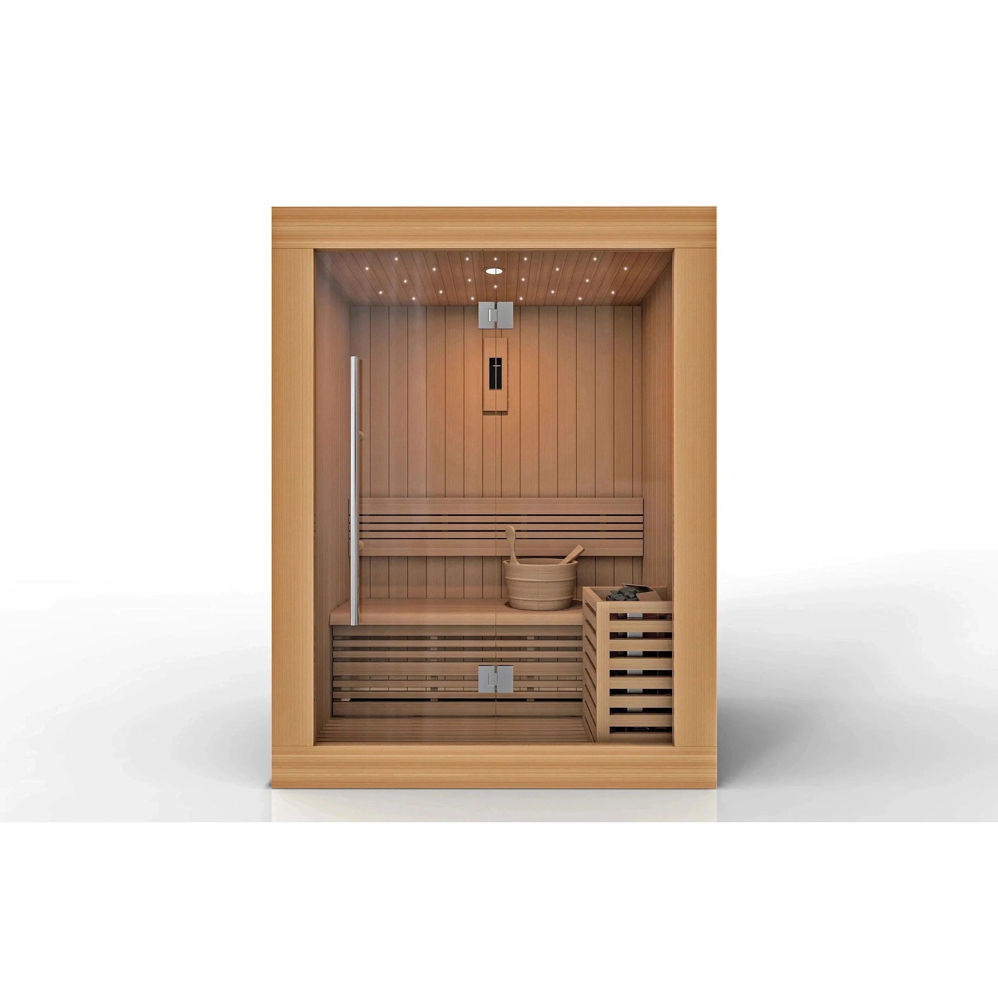 Golden Designs 2025 Updated Sundsvall Edition 2-Person Traditional Steam Sauna in Canadian Red Cedar