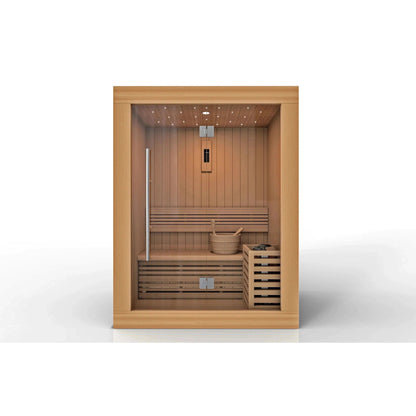 Golden Designs 2025 Updated Sundsvall Edition 2-Person Traditional Steam Sauna in Canadian Red Cedar