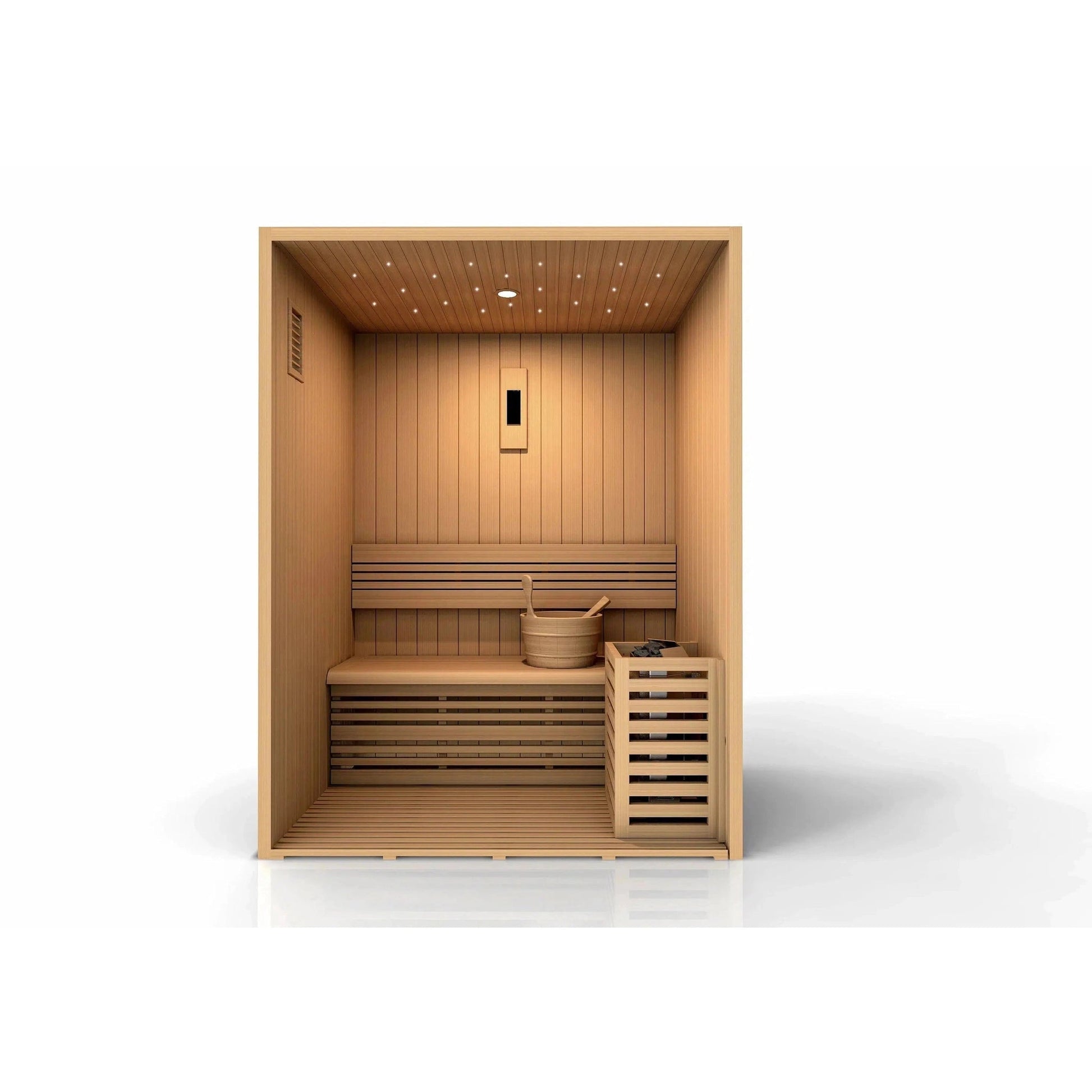 Golden Designs 2025 Updated Sundsvall Edition 2-Person Traditional Steam Sauna in Canadian Red Cedar