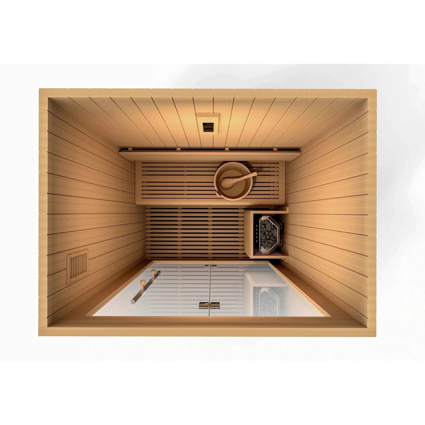 Golden Designs 2025 Updated Sundsvall Edition 2-Person Traditional Steam Sauna in Canadian Red Cedar