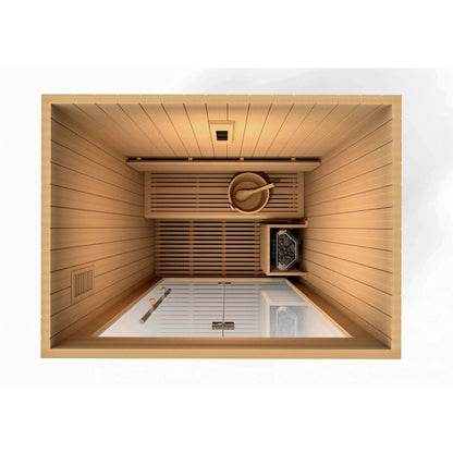 Golden Designs 2025 Updated Sundsvall Edition 2-Person Traditional Steam Sauna in Canadian Red Cedar