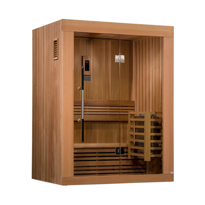 Golden Designs 2025 Updated Sundsvall Edition 2-Person Traditional Steam Sauna in Canadian Red Cedar