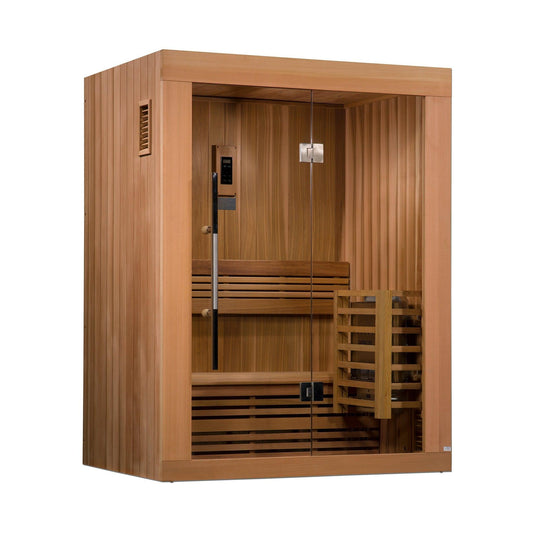Golden Designs 2025 Updated Sundsvall Edition 2-Person Traditional Steam Sauna in Canadian Red Cedar