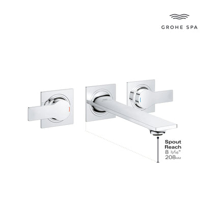 Grohe Allure 1.2 GPM Two-Handle Wall Mount StarLight Chrome Faucet