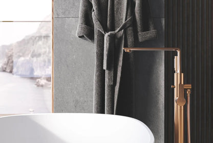 Grohe Allure 1.75 GPM Single-Handle Freestanding Brushed Warm Sunset Tub Faucet With Hand Shower