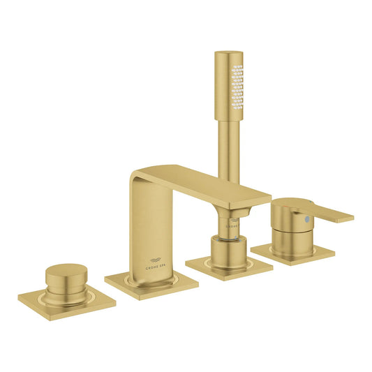 Grohe Allure 4-Hole Single-Handle Brushed Cool Sunrise Deck Mount Roman Tub Faucet With 1.75 GPM Hand Shower