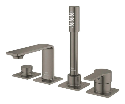 Grohe Allure 4-Hole Single-Handle Brushed Hard Graphite Deck Mount Roman Tub Faucet With 1.75 GPM Hand Shower
