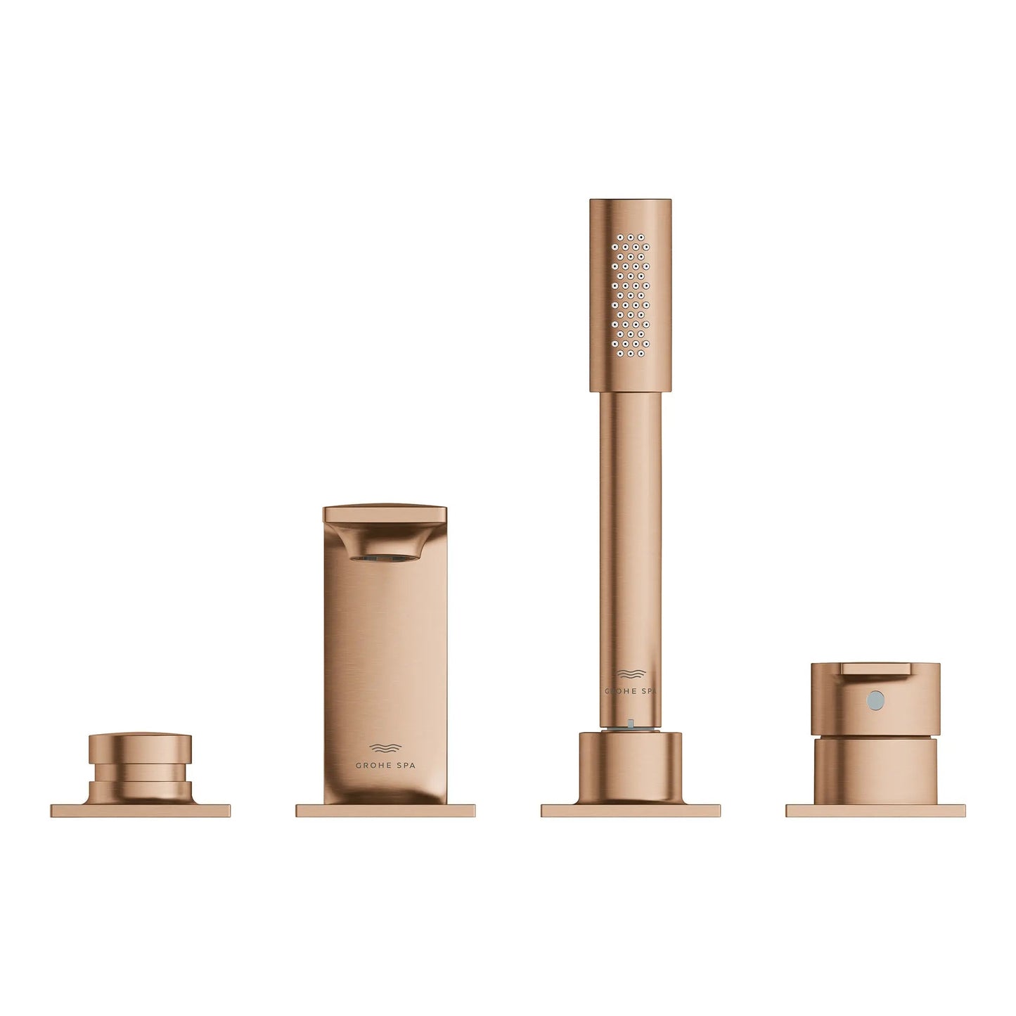 Grohe Allure 4-Hole Single-Handle Brushed Warm Sunset Deck Mount Roman Tub Faucet With 1.75 GPM Hand Shower