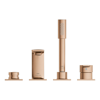 Grohe Allure 4-Hole Single-Handle Brushed Warm Sunset Deck Mount Roman Tub Faucet With 1.75 GPM Hand Shower