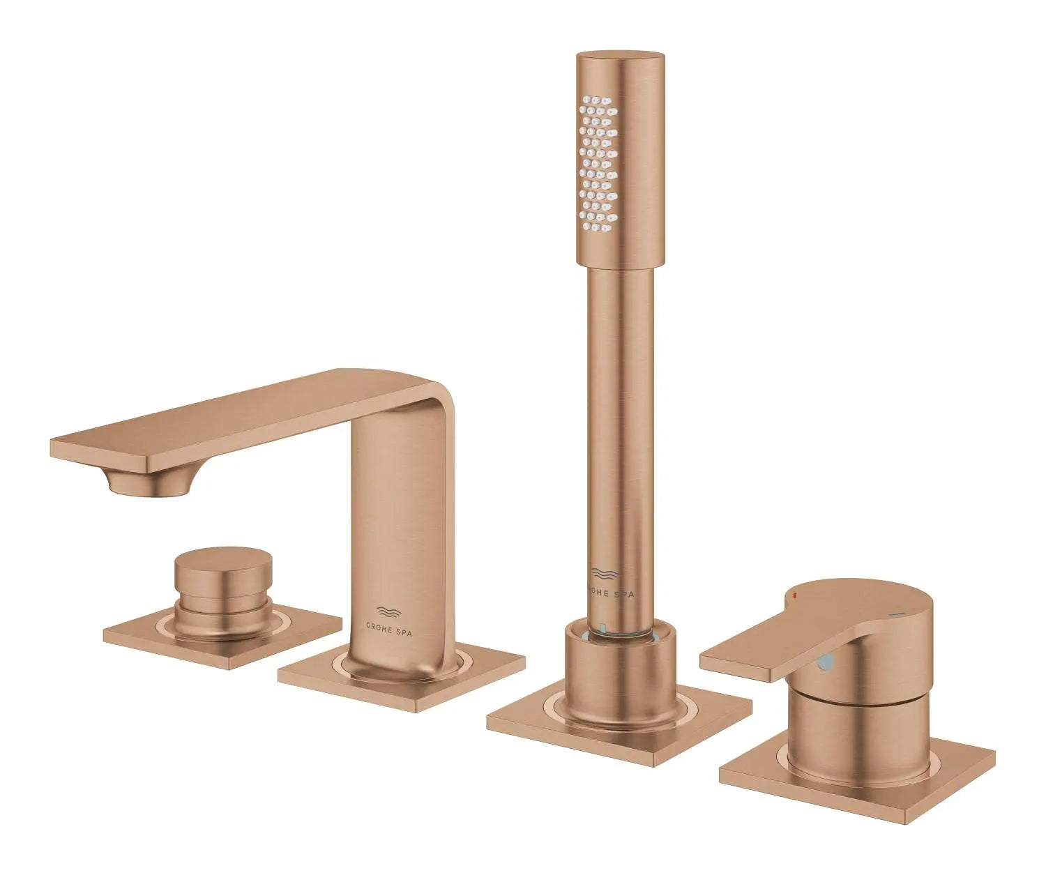 Grohe Allure 4-Hole Single-Handle Brushed Warm Sunset Deck Mount Roman Tub Faucet With 1.75 GPM Hand Shower