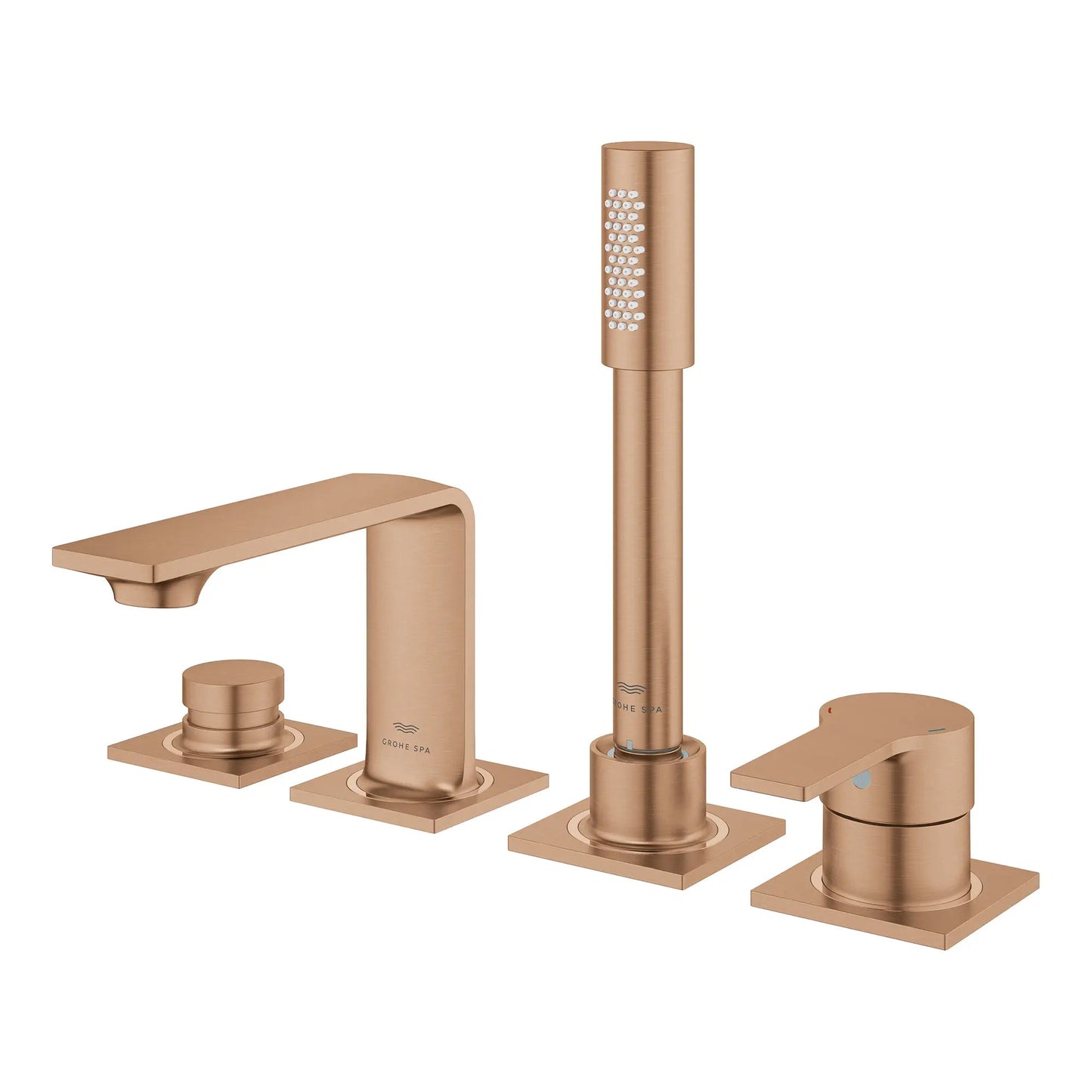 Grohe Allure 4-Hole Single-Handle Brushed Warm Sunset Deck Mount Roman Tub Faucet With 1.75 GPM Hand Shower