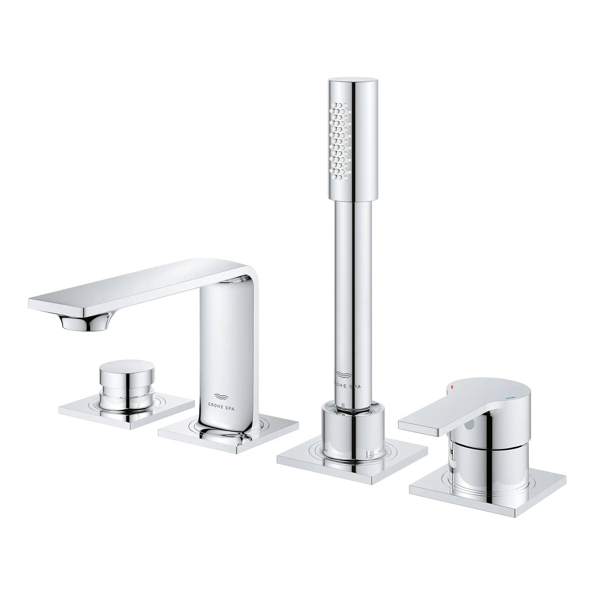 Grohe Allure 4-Hole Single-Handle StarLight Chrome Deck Mount Roman Tub Faucet With 1.75 GPM Hand Shower