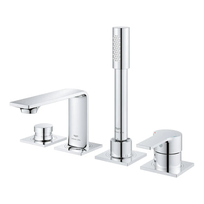 Grohe Allure 4-Hole Single-Handle StarLight Chrome Deck Mount Roman Tub Faucet With 1.75 GPM Hand Shower