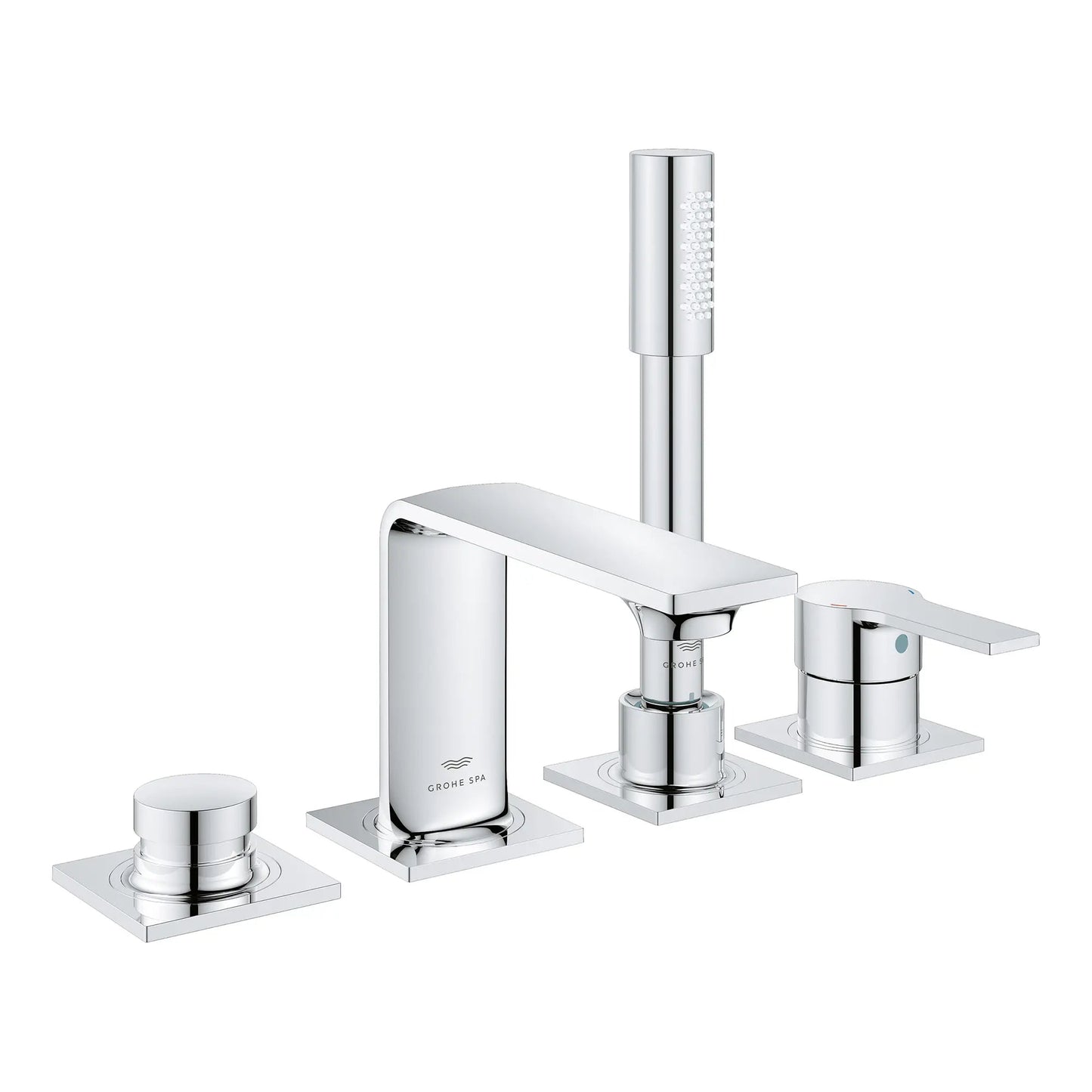 Grohe Allure 4-Hole Single-Handle StarLight Chrome Deck Mount Roman Tub Faucet With 1.75 GPM Hand Shower