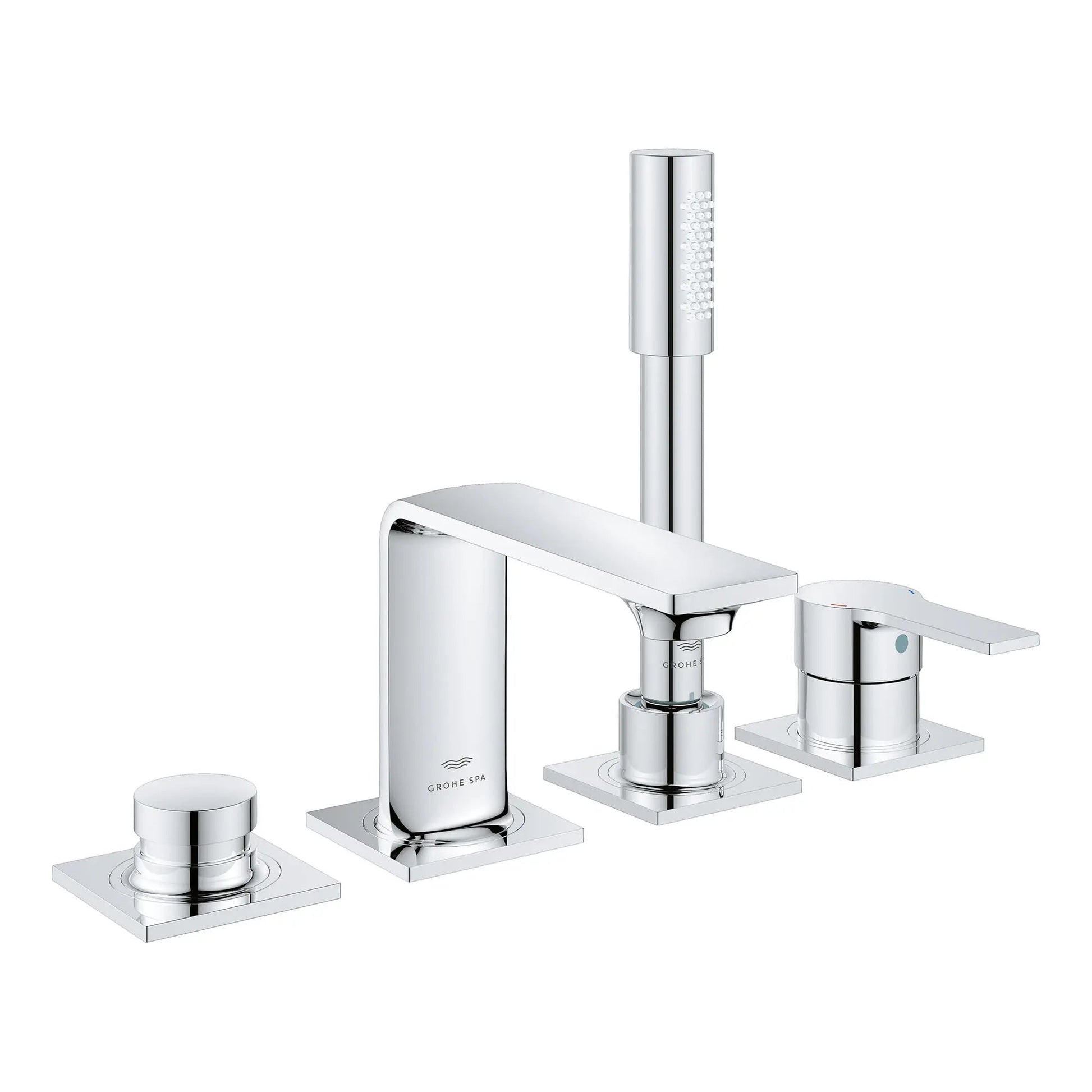 Grohe Allure 4-Hole Single-Handle StarLight Chrome Deck Mount Roman Tub Faucet With 1.75 GPM Hand Shower