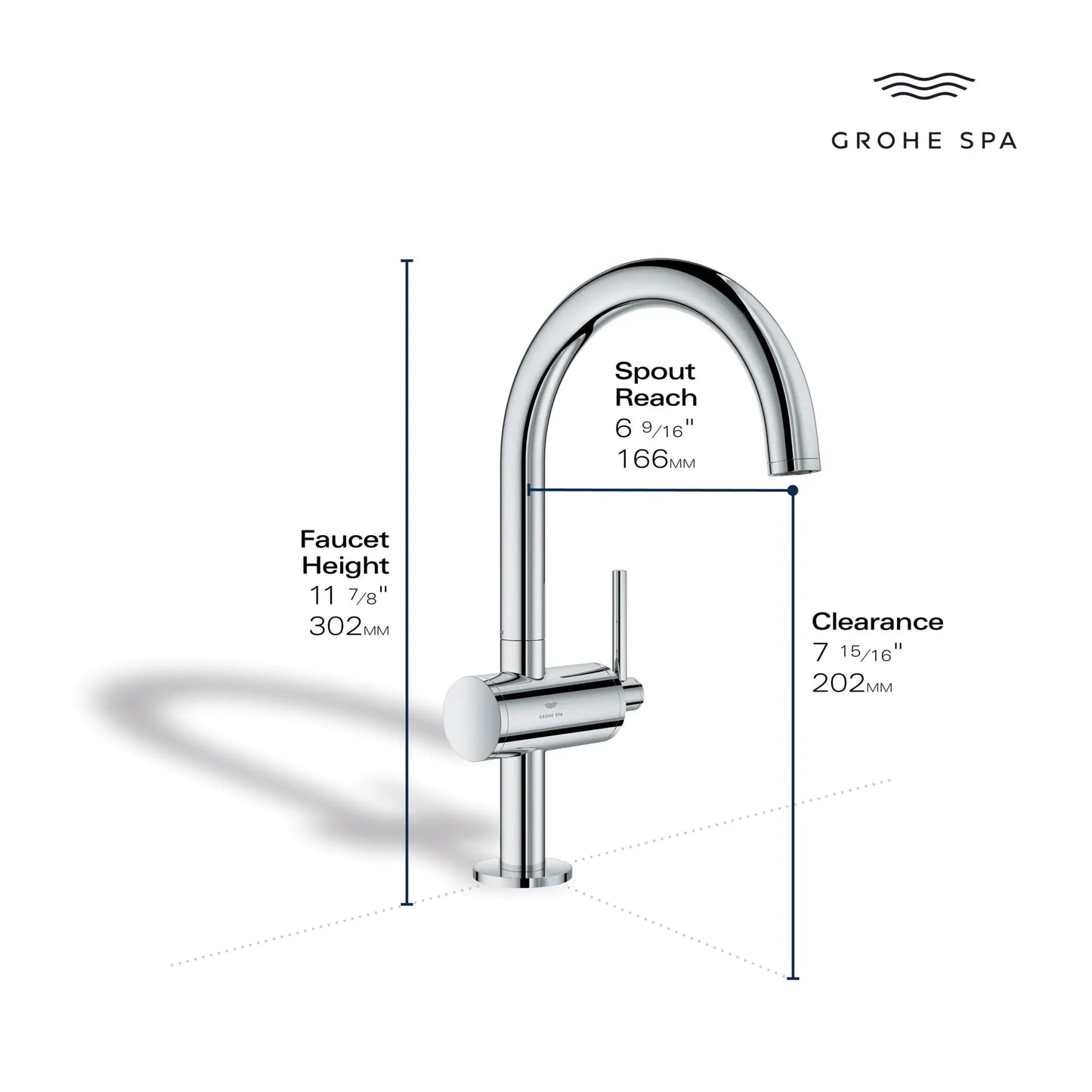 Grohe Atrio 1.2 GPM Single Hole Single-Handle StarLight Chrome Faucet