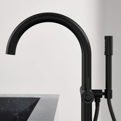 Grohe Atrio 1.75 GPM Single-Handle Freestanding Matte Black Tub Faucet With Hand Shower
