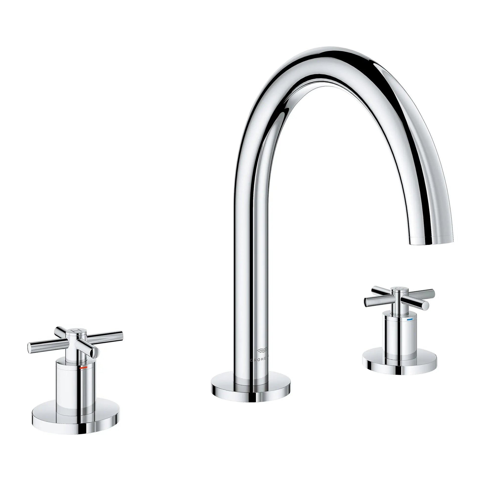 Grohe Atrio 3-Hole 2-Handle StarLight Chrome Deck Mount Roman Tub Faucet Without Handles