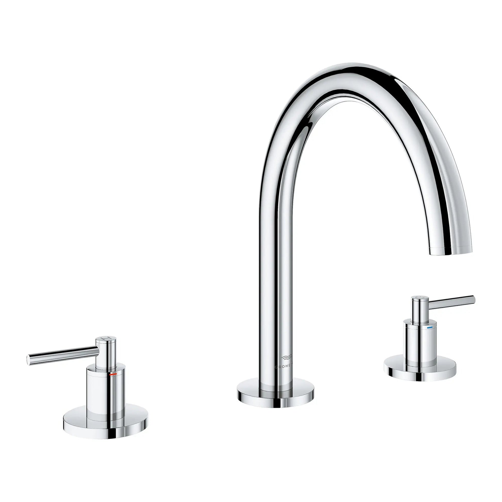 Grohe Atrio 3-Hole 2-Handle StarLight Chrome Deck Mount Roman Tub Faucet Without Handles